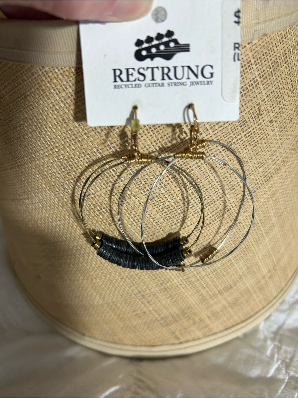 ReStrung Recycled Guitar string earrings 2 pairs